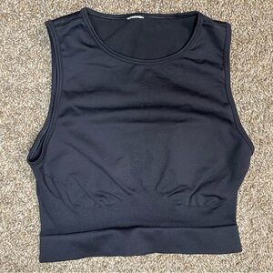 Gymshark Crop Tank Top Sports Bra Workout Gym Shirt Black Women’s Size XS